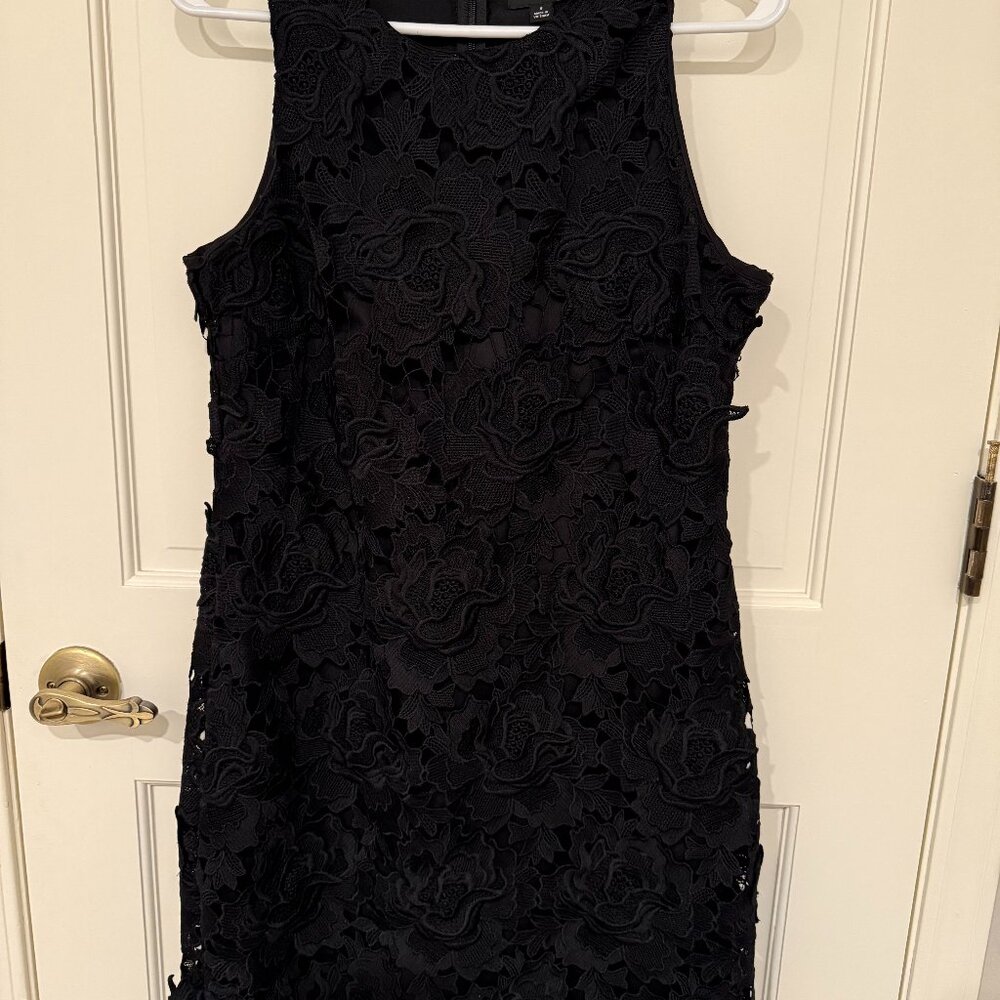 J CREW Black Lace Cocktail Dress Size 8 EUC